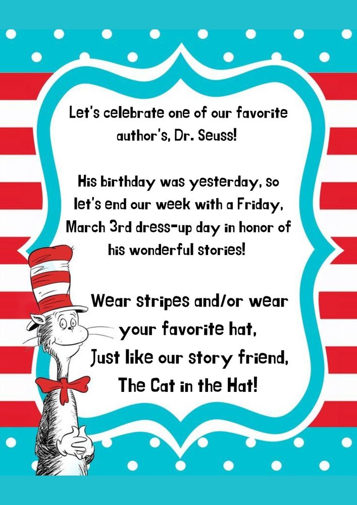 Friday, March 3rd Dress-Up Day! 