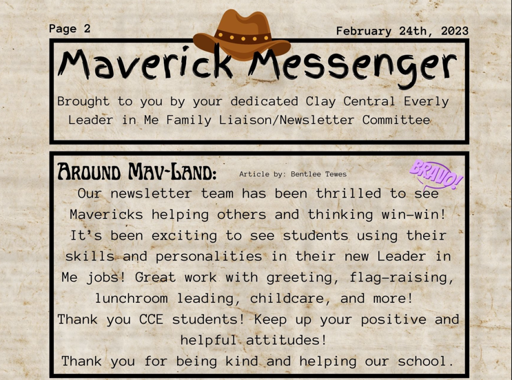 Our Maverick Messenger newsletter! 