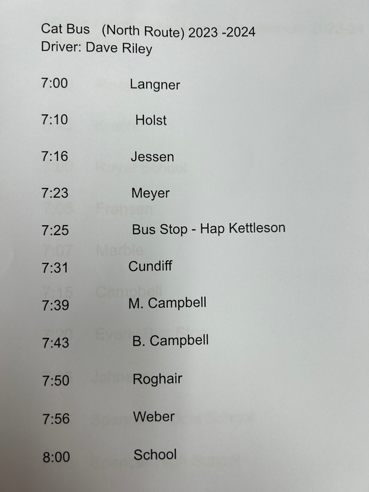 north bus route 