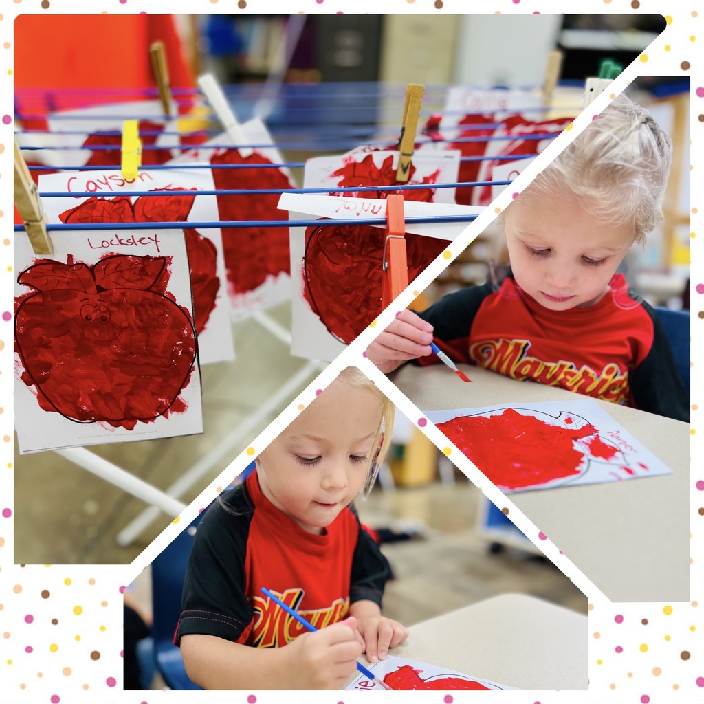 Our Mavericks are busy today! Preschoolers are having a fun morning of painting and their art looks BE-A-U-TIFUL! 