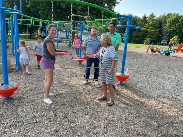 ribbon cutting for new playground 